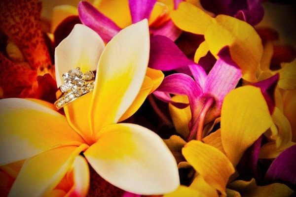 Kauai beach wedding rings